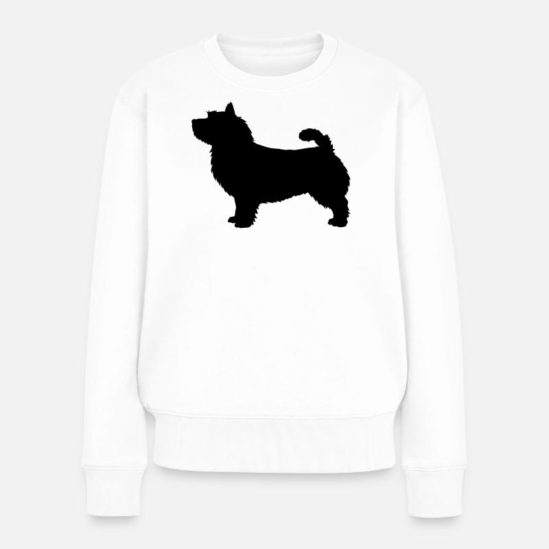 Silhouette des Norwich Terrier - Frauen Premium Bio Pullover - Weiß