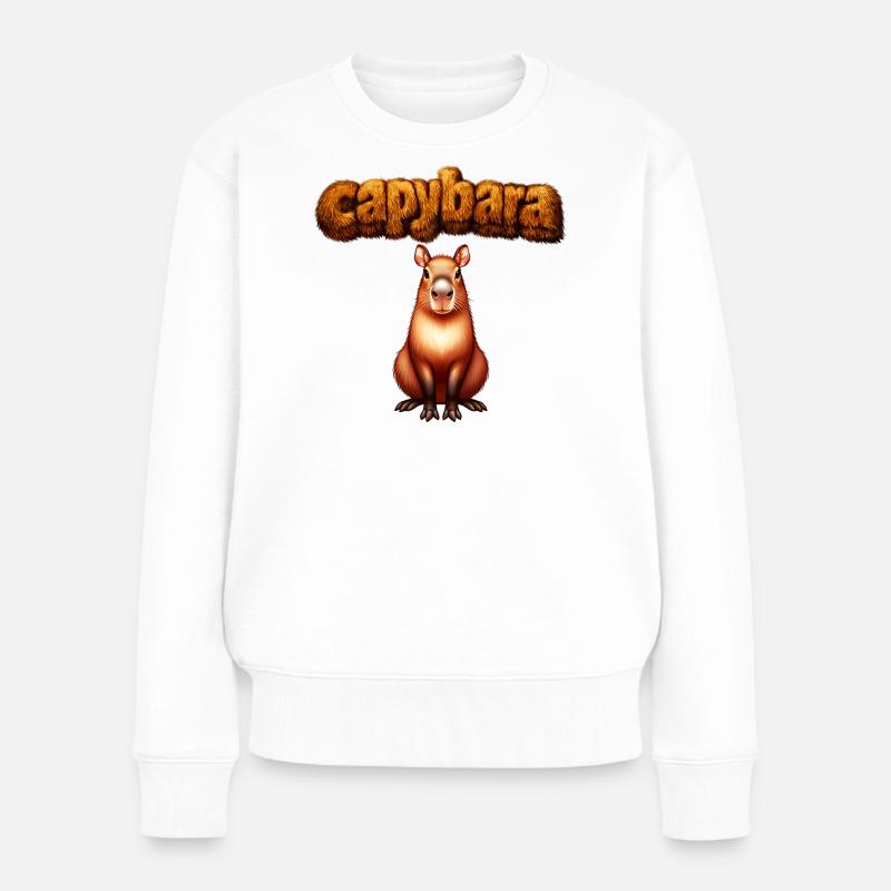 Œuvres d’art du capybara poilue - Pull Premium bio Femme - blanc