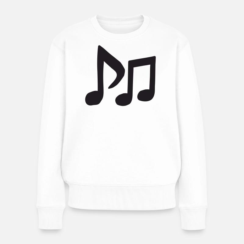 Black Notes Silhouette - Women's Premium Organic Jumper - white