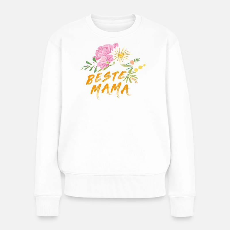Beste Mama  - Frauen Premium Bio Pullover - Weiß
