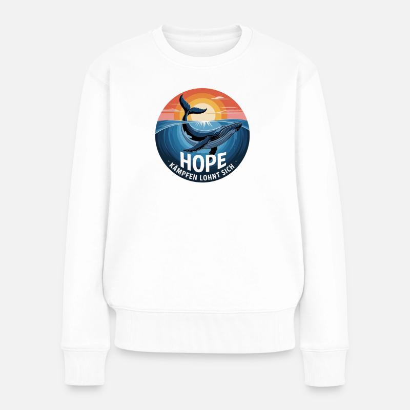 Hope/ Timmy der Wal in der Ostsee - Frauen Premium Bio Pullover - Weiß