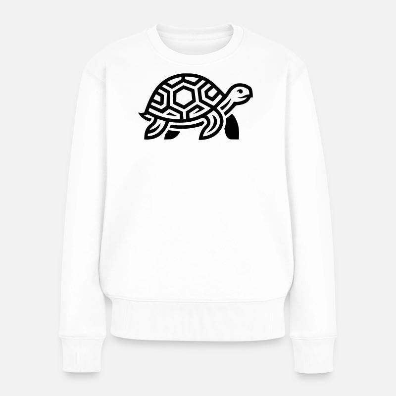 Schildkröte - Frauen Premium Bio Pullover - Weiß