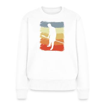 Bäcker Zeichnung - Frauen Premium Bio Pullover - Weiß - Vorne - Julia (174cm)