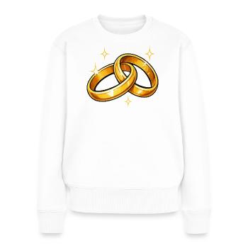 Eheringe Goldringe - Frauen Premium Bio Pullover - Weiß - Vorne - Julia (174cm)