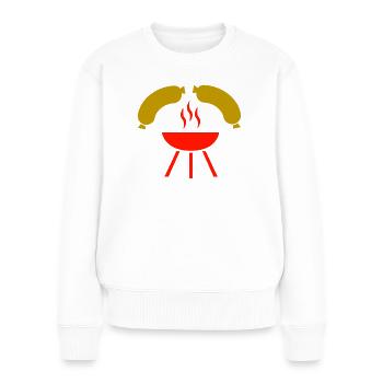 Grillen - Frauen Premium Bio Pullover - Weiß - Vorne - Julia (174cm)