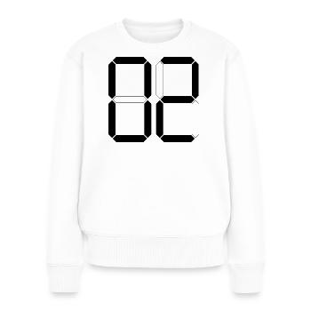 NUMMER 02 Null Zwei Geburtstag Geschenk Digital - Frauen Premium Bio Pullover - Weiß - Vorne - Julia (174cm)