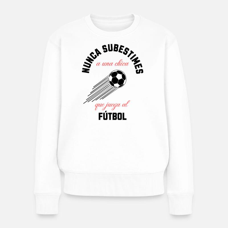 Feministisches Fußballmädchen
- Frauen Premium Bio Pullover - Weiß