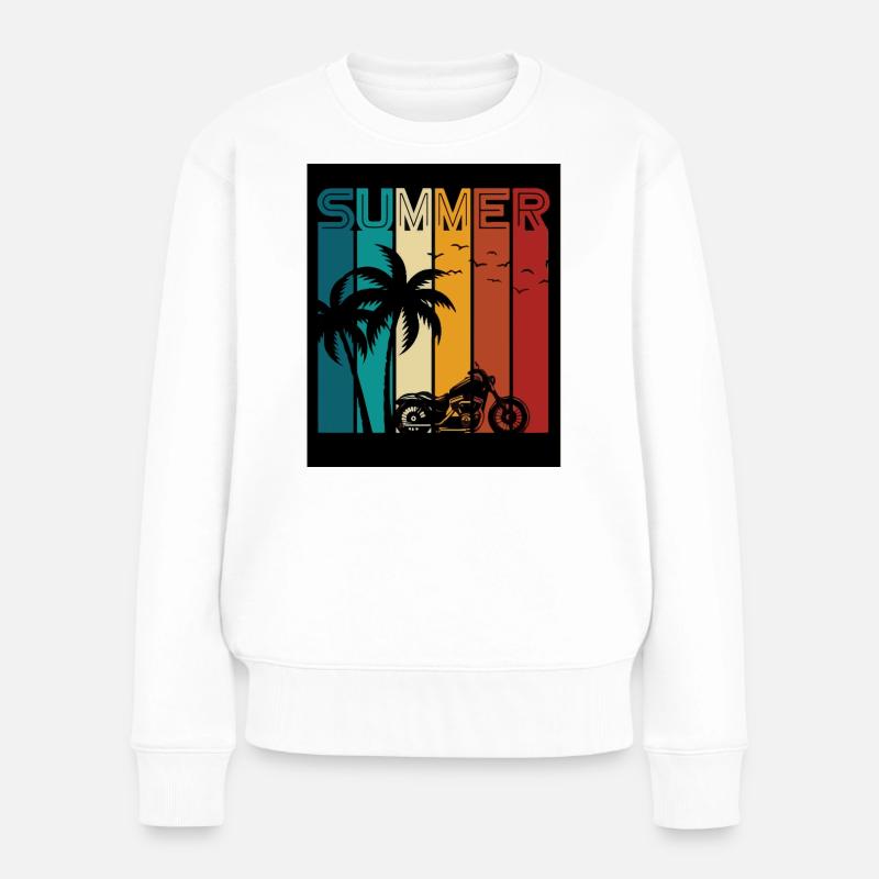 Sommer - Frauen Premium Bio Pullover - Weiß