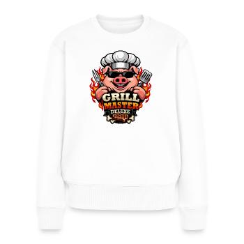 Grill Master Deluxe BBQ Pork Chef - Frauen Premium Bio Pullover - Weiß - Vorne - Julia (174cm)