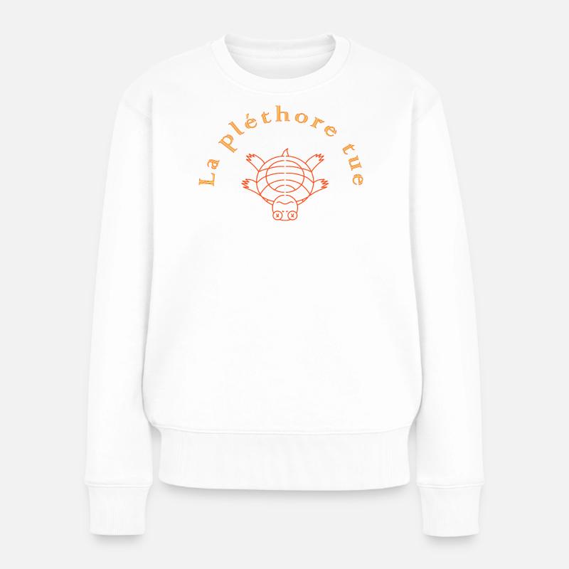 La Pléthore Tue Orange - Pull Premium bio Femme - blanc