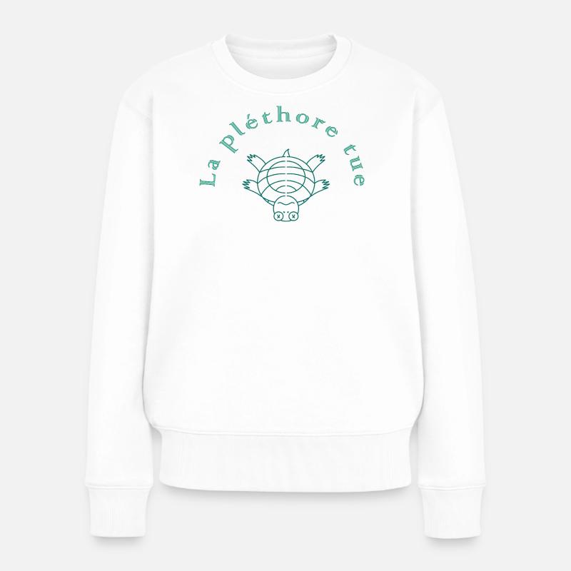 La Pléthore Tue Vert - Pull Premium bio Femme - blanc