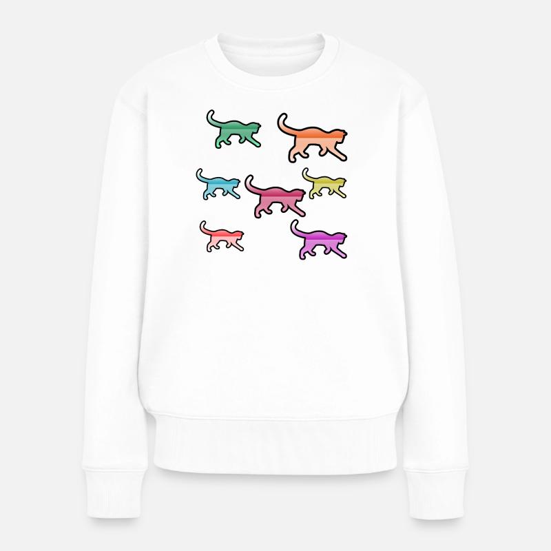 Katzen - Frauen Premium Bio Pullover - Weiß