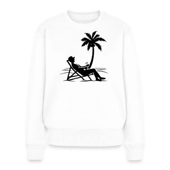 Sommer Relaxen Urlaub - Frauen Premium Bio Pullover - Weiß - Vorne - Julia (174cm)