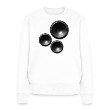 speaker lautsprecher - Frauen Premium Bio Pullover - Weiß - Vorne - Julia (174cm)