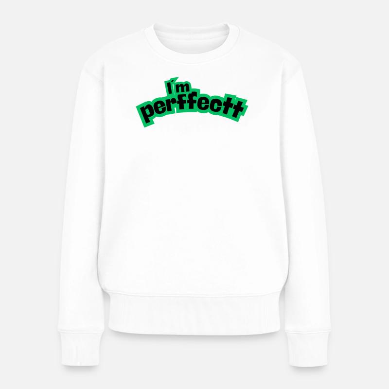 Perfektes Grün - Frauen Premium Bio Pullover - Weiß