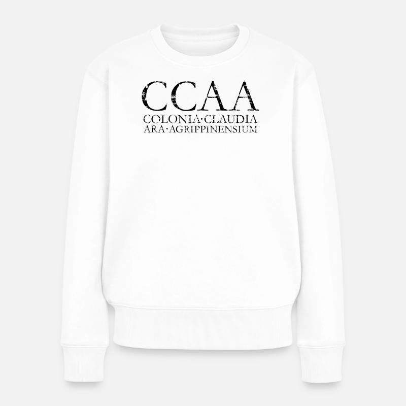 CCAA Colonia Claudia Ara Agrippinensium - Frauen Premium Bio Pullover - Weiß