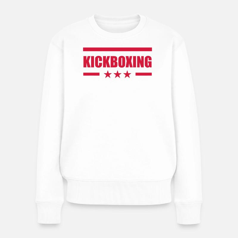 Kickboxen / Kickboxing / Kickboxer / Kick Boxing - Frauen Premium Bio Pullover - Weiß