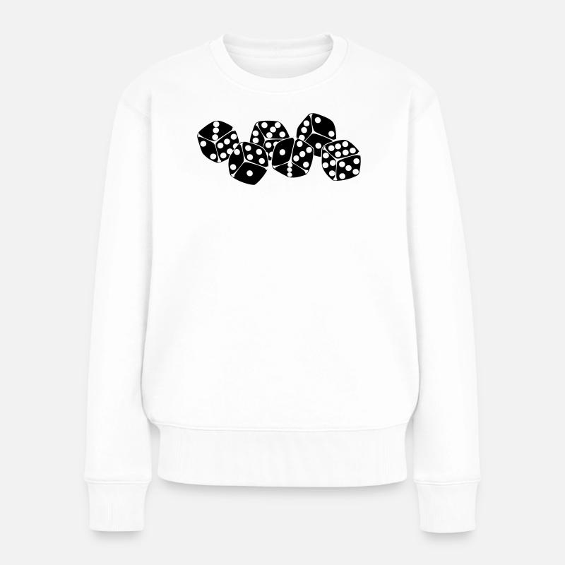 Sechs Würfel nebeneinander - Frauen Premium Bio Pullover - Weiß