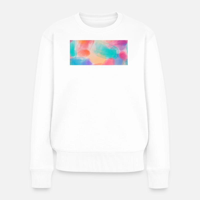 Couleurs vibrantes de l’aquarelle - Pull Premium bio Femme - blanc