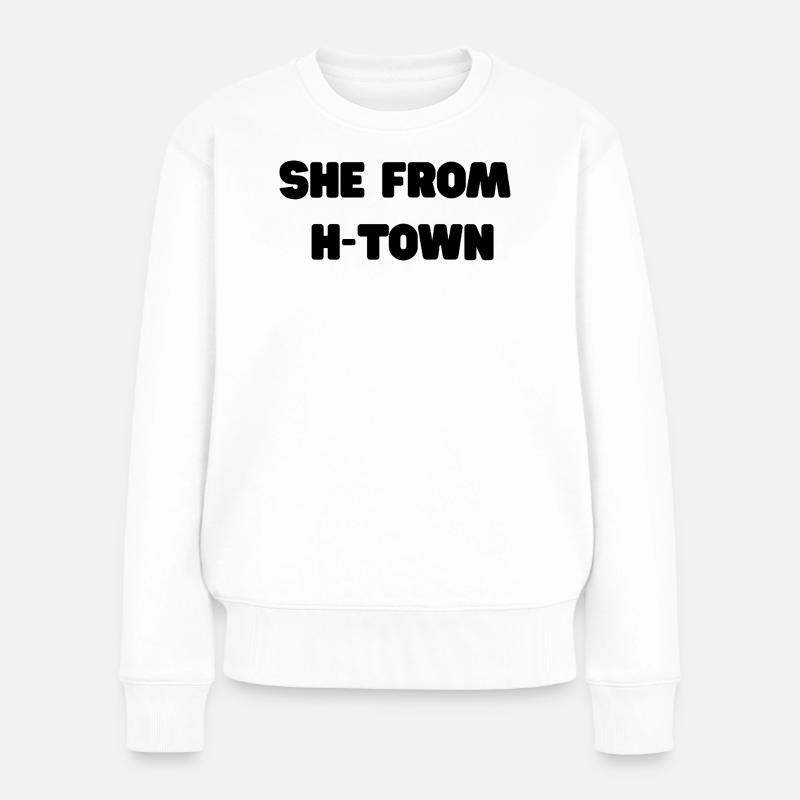 Elle de h-town Slogan - Pull Premium bio Femme - blanc