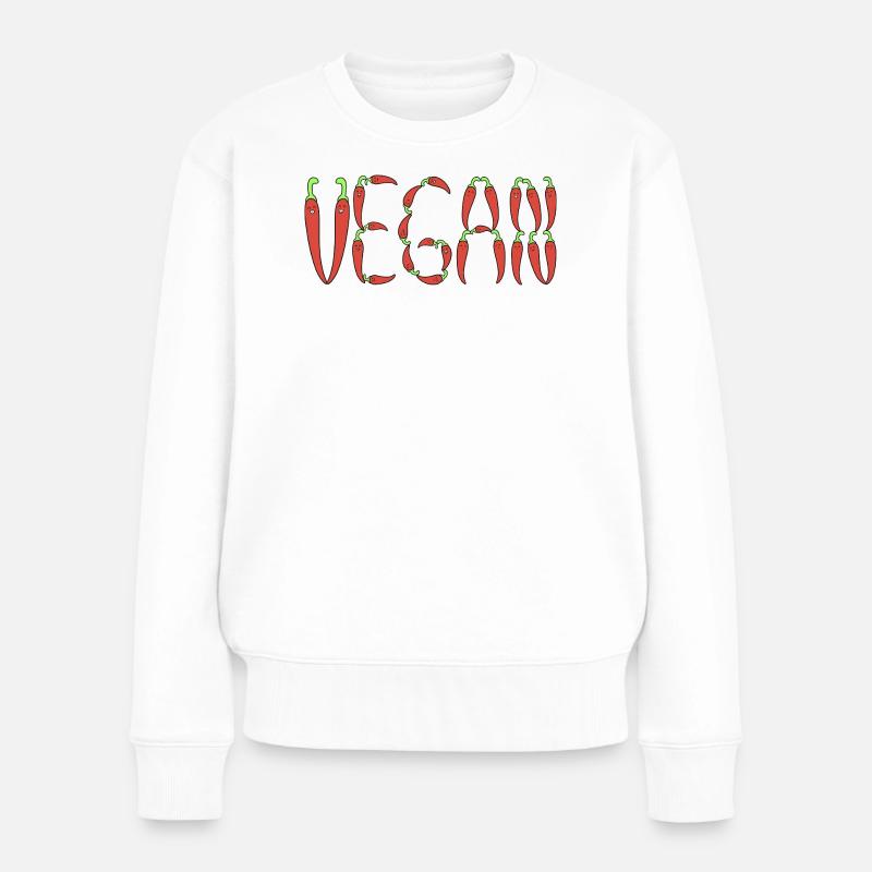 Veganer Chili - Frauen Premium Bio Pullover - Weiß