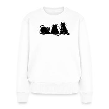 Katzen - Frauen Premium Bio Pullover - Weiß - Vorne - Julia (174cm)