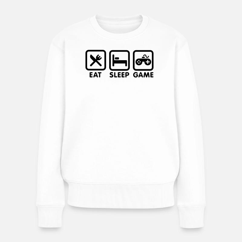 eat_sleep_game - Pull Premium bio Femme - blanc