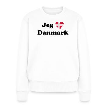 Jeg elsker Danmark - J'aime le Danemark - Pull Premium bio Femme - blanc - Devant - Julia (174cm)