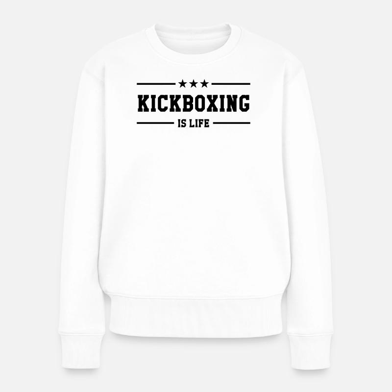 Kickboxen / Kickboxing / Kickboxer / Kick Boxing - Frauen Premium Bio Pullover - Weiß