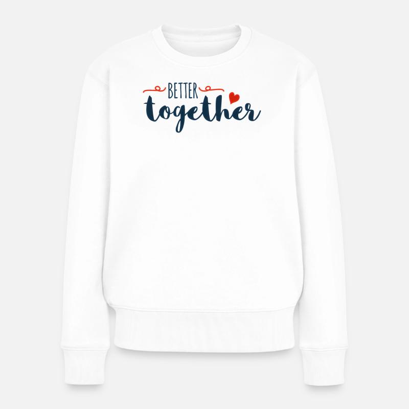 Better Together Drehbuch-Herz - Frauen Premium Bio Pullover - Weiß