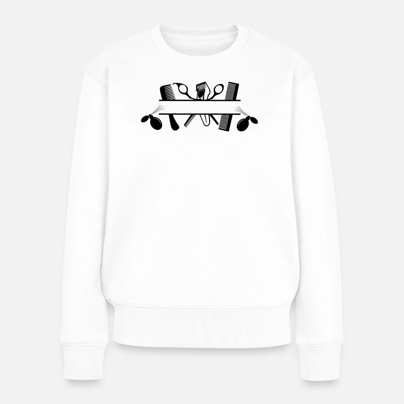 Friseur schreibt guten Geruch zu - Frauen Premium Bio Pullover - Weiß