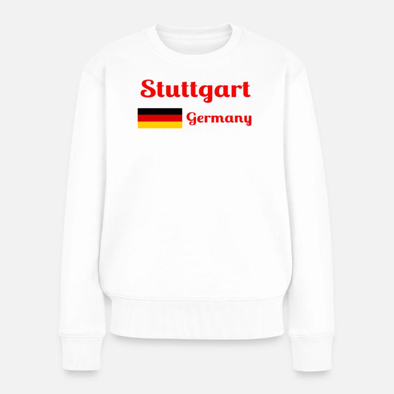 Stuttgart Allemagne - Imprimés élégants - Pull Premium bio Femme - blanc