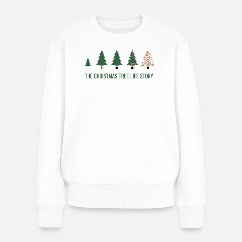 Weihnachtsbaum Evolution – Lustiges Xmas Design - Frauen Premium Bio Pullover - Weiß