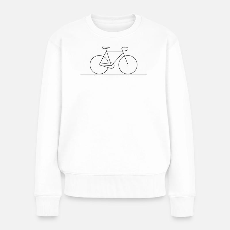 Silhouette moderne d’art de lignes de vélo - Pull Premium bio Femme - blanc