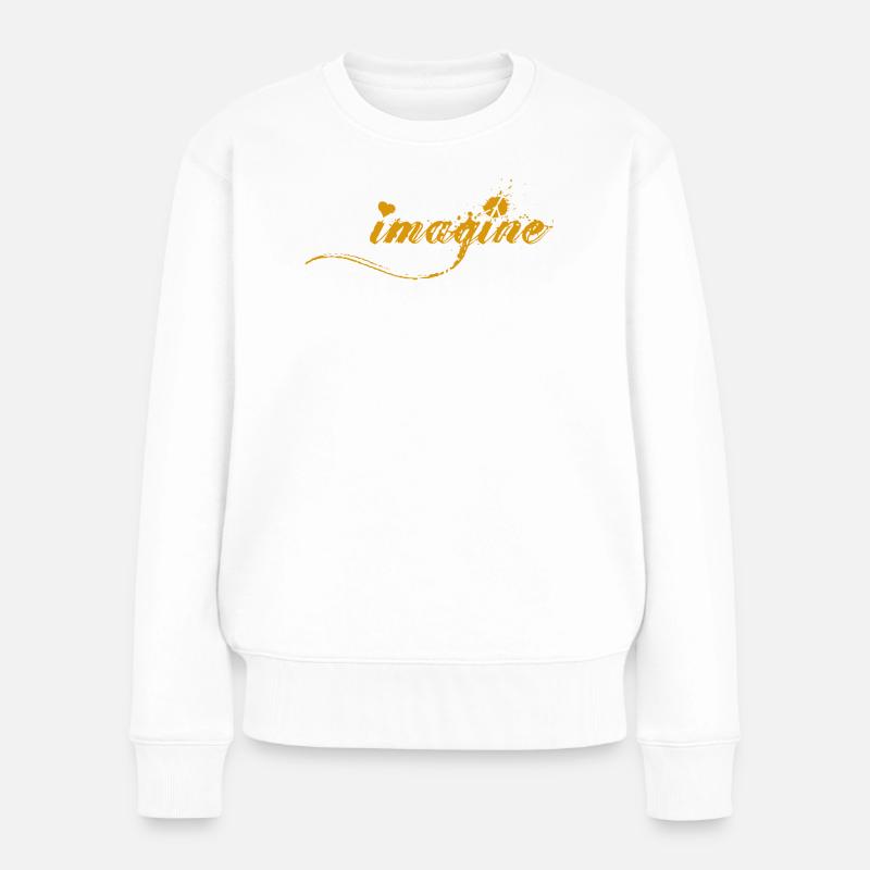 imagine - Frauen Premium Bio Pullover - Weiß