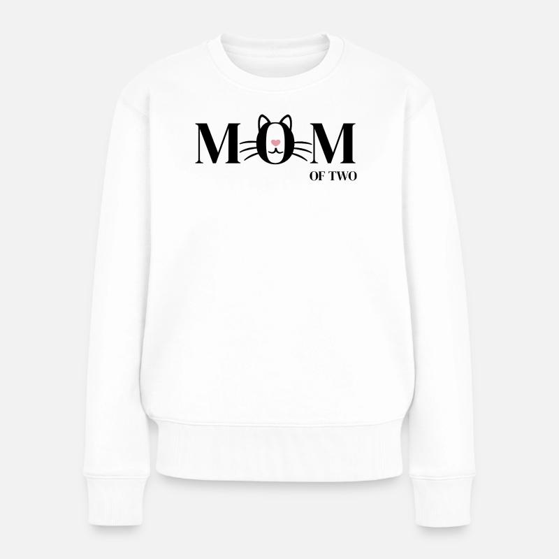 Cat Mom of two - Frauen Premium Bio Pullover - Weiß