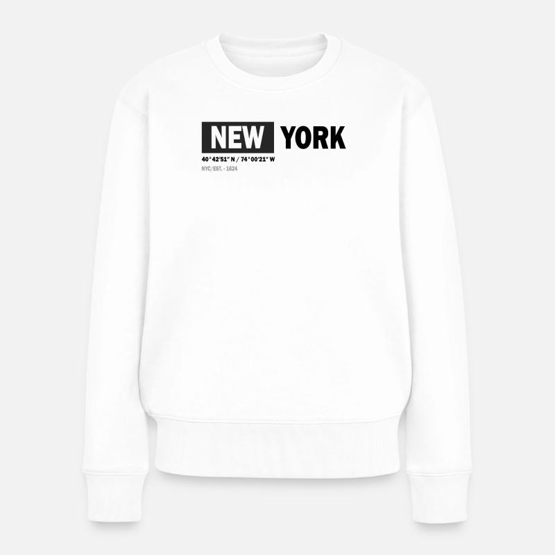 NEW YORK - Coordonnées - Pull Premium bio Femme - blanc