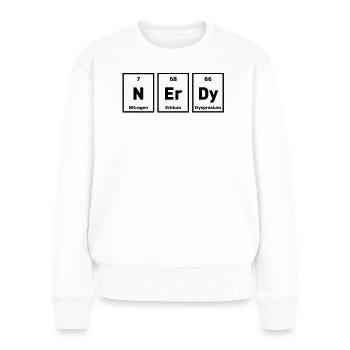 nerd geek nerdy - Frauen Premium Bio Pullover - Weiß - Vorne - Julia (174cm)