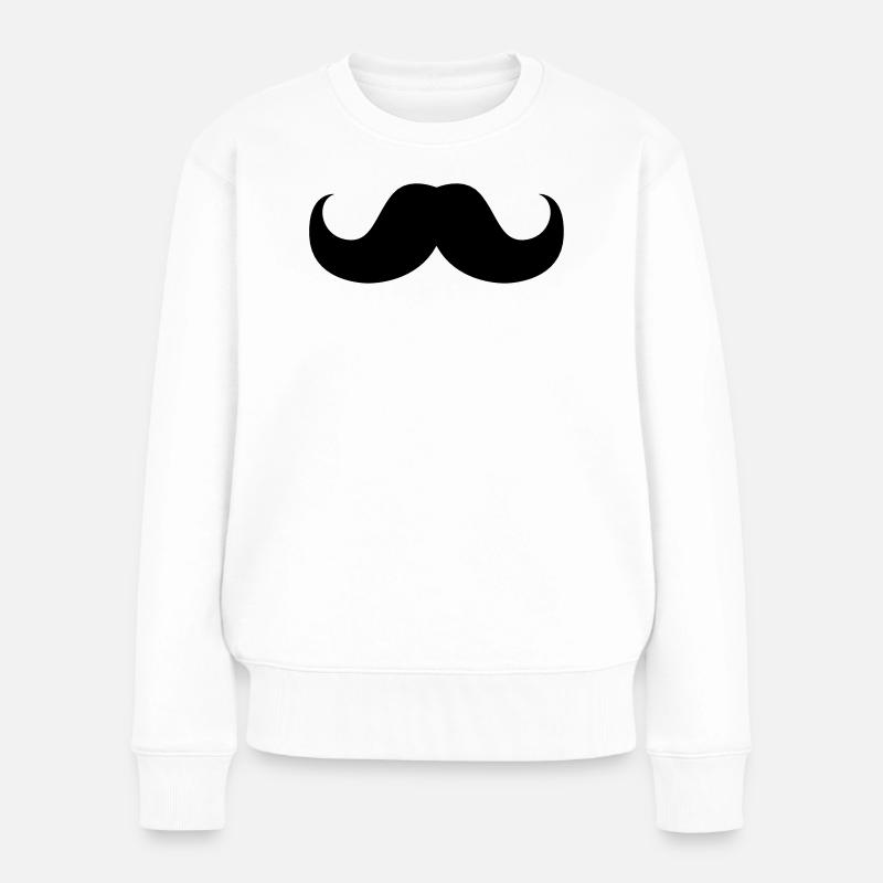 moustaches moustache barbe - Pull Premium bio Femme - blanc