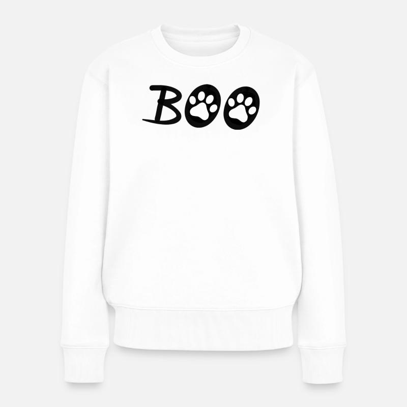 BOO - Frauen Premium Bio Pullover - Weiß