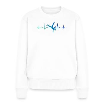 Geschenkidee für eine Dance-Fanin mit Hip-Hop-Tanz - Frauen Premium Bio Pullover - Weiß - Vorne - Julia (174cm)