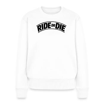 Rouler ou mourir - Pull Premium bio Femme - blanc - Devant - Julia (174cm)
