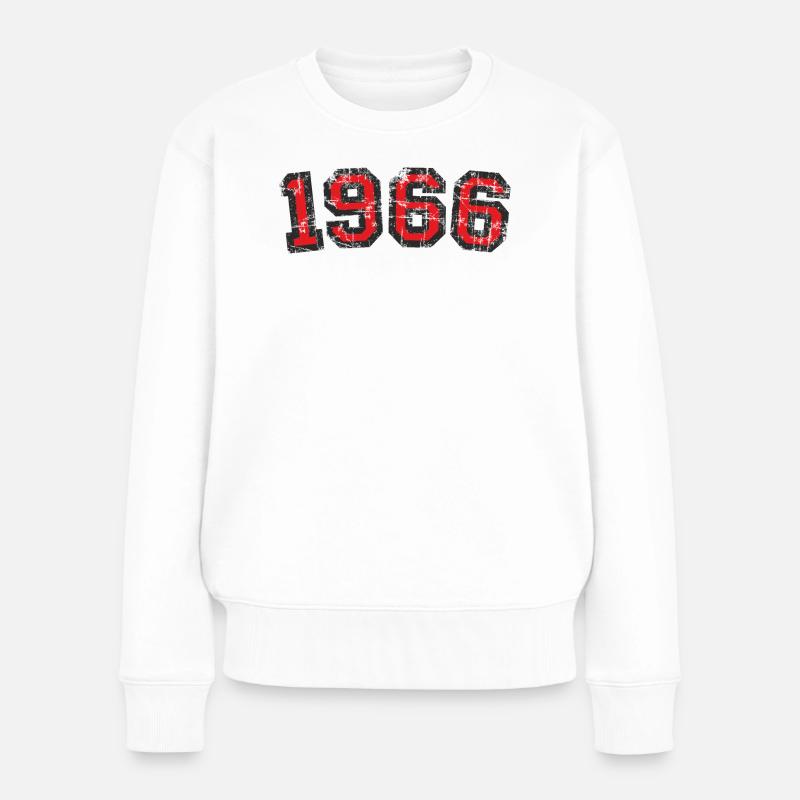 Né en 1966 Anniversaire Année - Pull Premium bio Femme - blanc