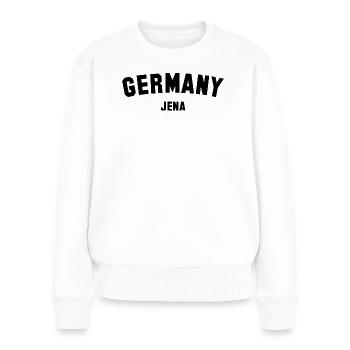 JENA - Frauen Premium Bio Pullover - Weiß - Vorne - Julia (174cm)
