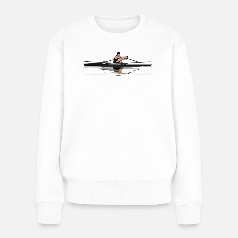 Solo-Rudern - Frauen Premium Bio Pullover - Weiß