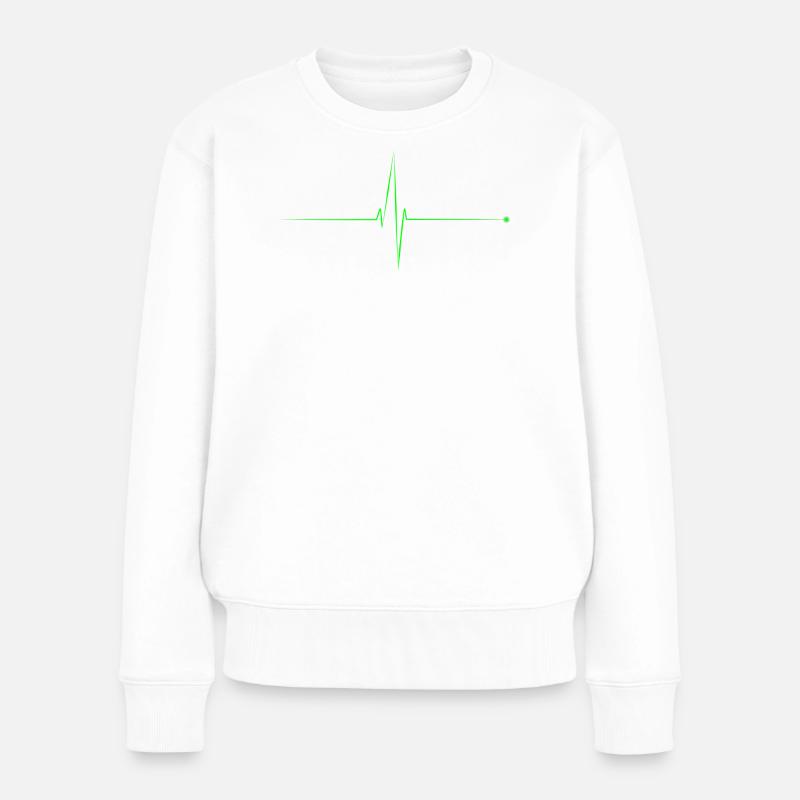 Elektrokardiogramm - Frauen Premium Bio Pullover - Weiß