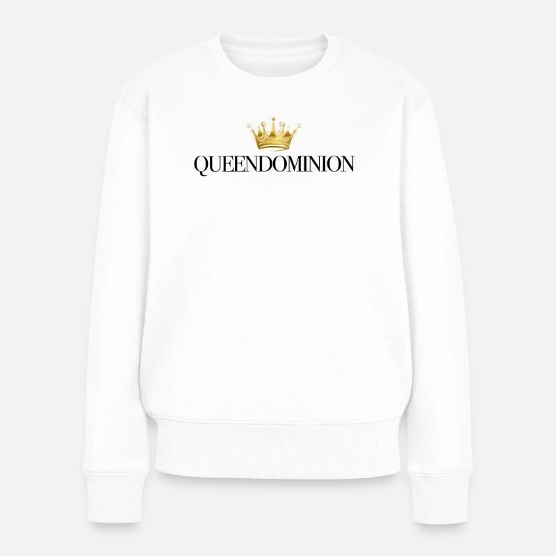 Goldene Krone Auf Schwarz - Frauen Premium Bio Pullover - Weiß