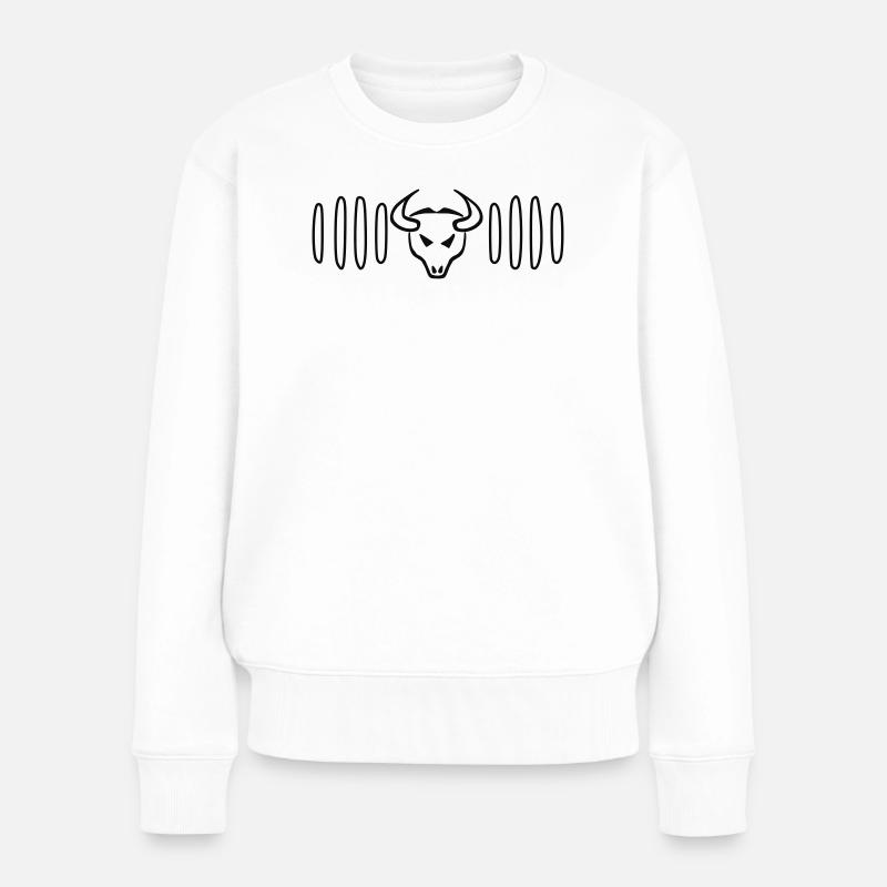 Bullenboxer - Frauen Premium Bio Pullover - Weiß