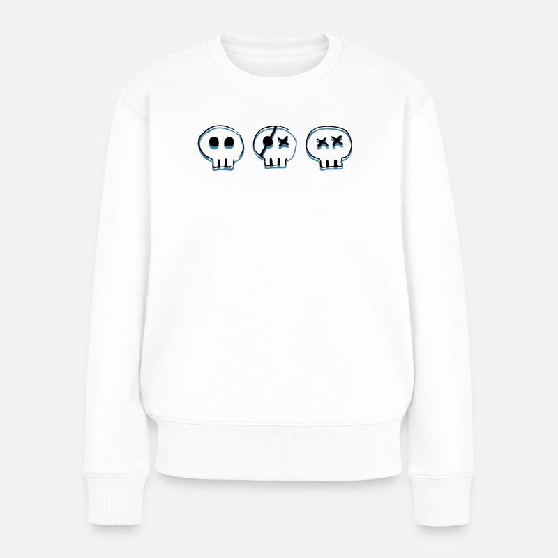 Bones Skulls - Women's Premium Organic Jumper - white