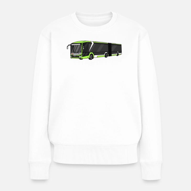 Bus, Schulbus, Busfahrer - Frauen Premium Bio Pullover - Weiß